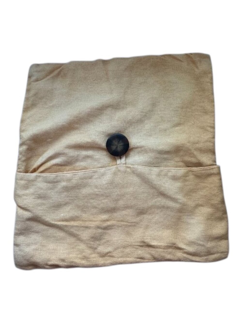 Pottery Barn Pillow Cover O/S Yellow Large Button